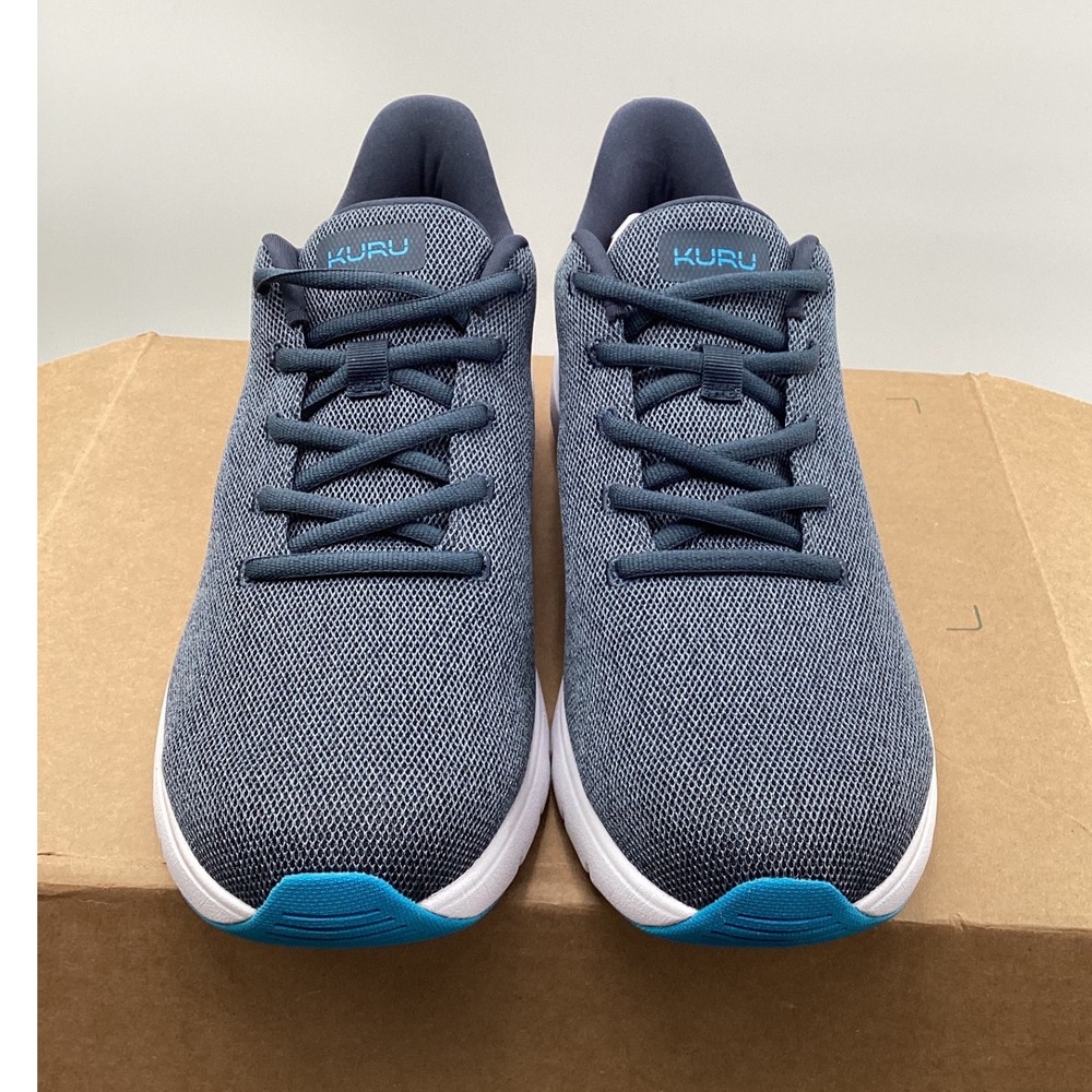 Kuru Atom Mens 10.5 Navy Blue White Mesh Athletic Walking Shoes 106503105